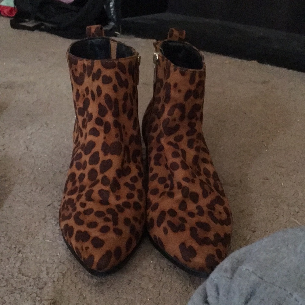 Cheetah print ankle boots
